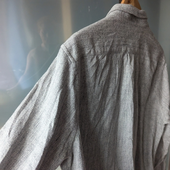 Men's Madewell Perfect Fit Button Up Flannel Shirt Gray Long Sleeve Cotton - M - Picture 4 of 13